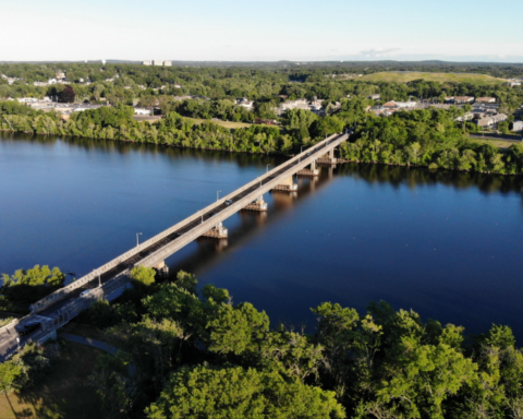 The Rourke Bridge over the Merrimack River.