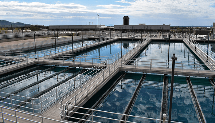 A camera provides a bird's eye view of Scottsdale's water treatment systems.