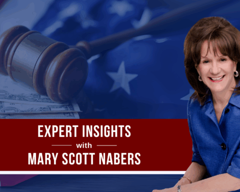Mary Scott Nabers is imposed over a gavel and American flag for this week's column.