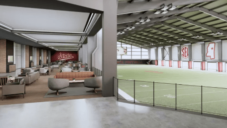 rendering of mississippi state's planned indoor practice facility