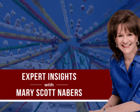Mary Scott Nabers before a circus attraction.
