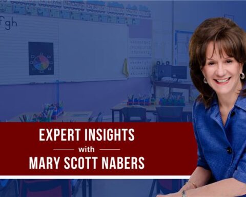 Mary Scott nabers before a classroom in this week's insights about education projects.
