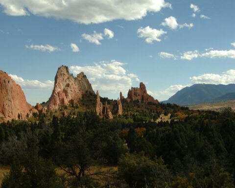 Tall rock formations in Colorado Springs, one of the fastest growing regions in Colorado.