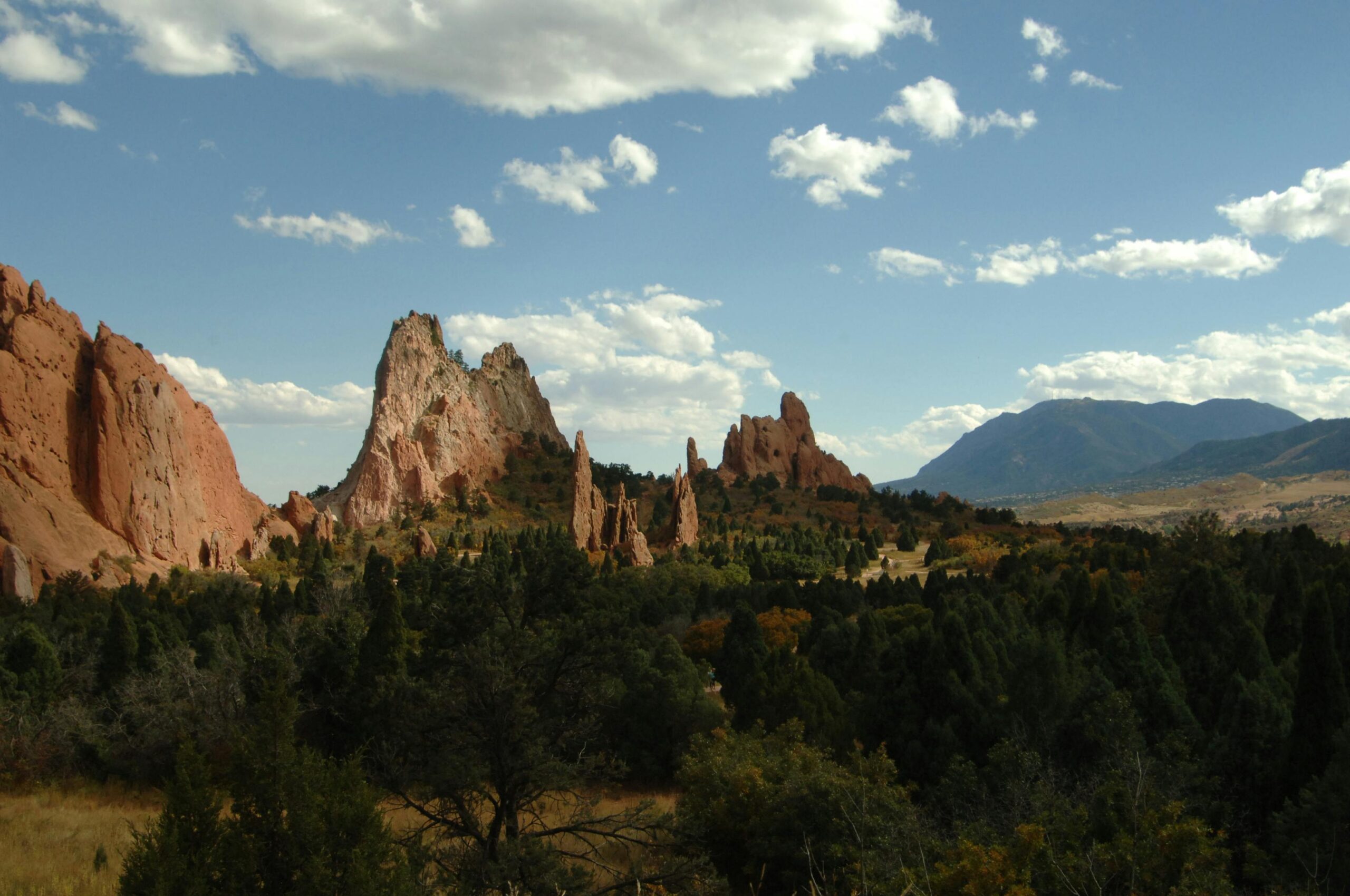 Tall rock formations in Colorado Springs, one of the fastest growing regions in Colorado.