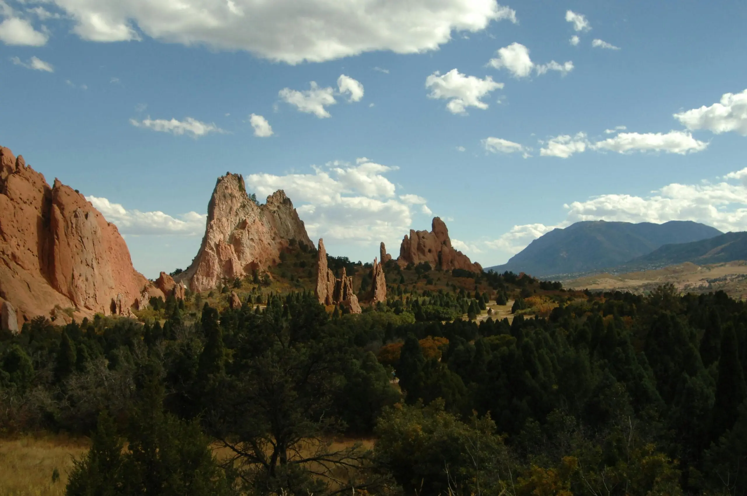 Tall rock formations in Colorado Springs, one of the fastest growing regions in Colorado.