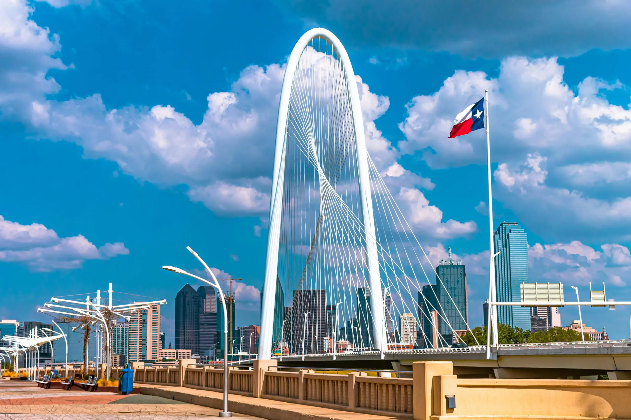 The Margaret Hunt Hill Bridge in Dallas, Texas.