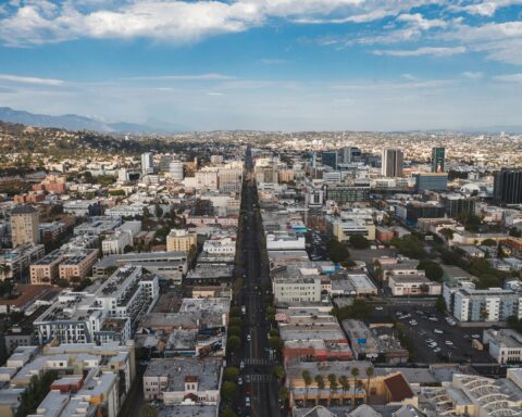 An aerial view of the city of Glendale, Arizona.