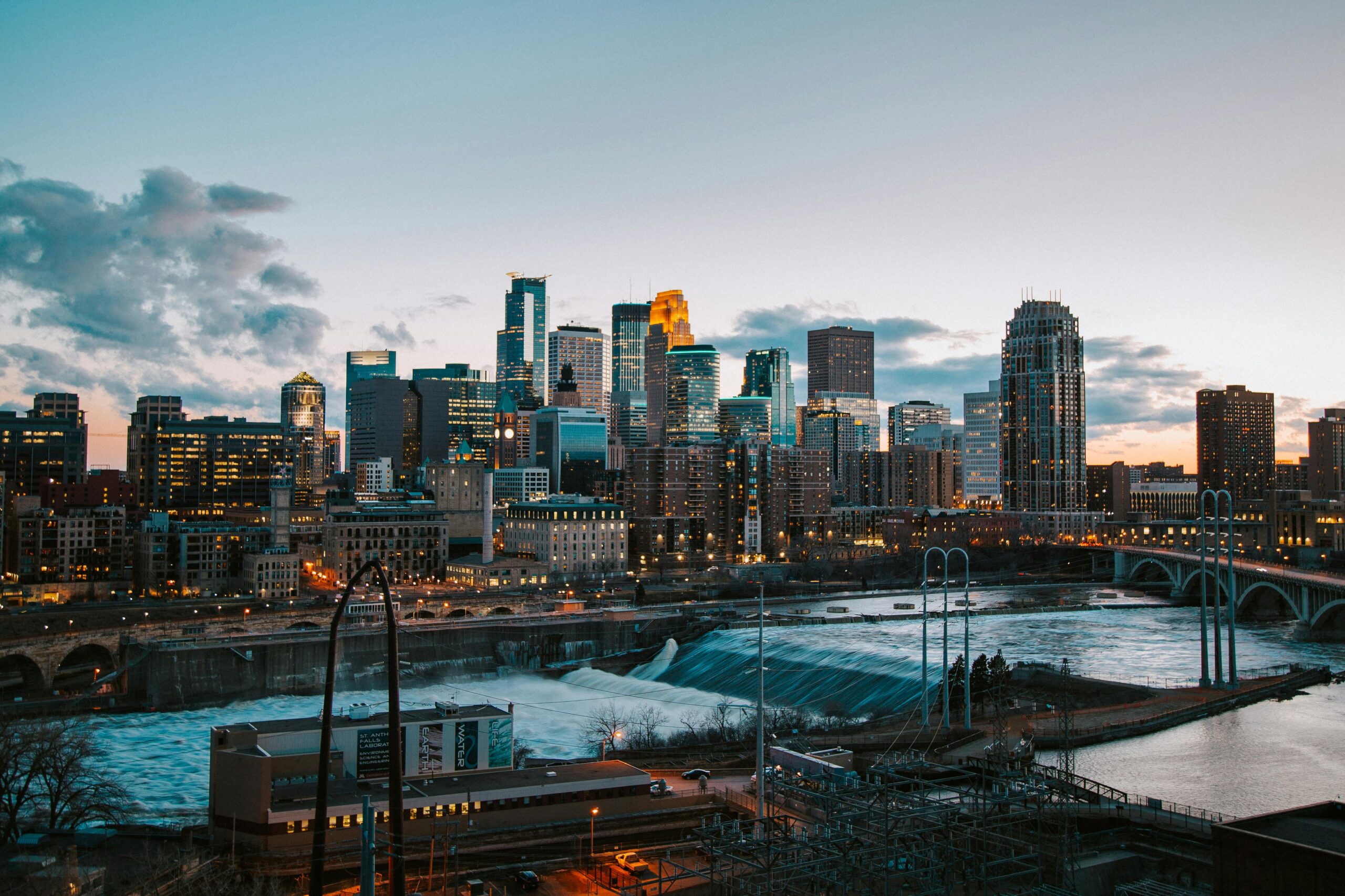The Minneapolis skyline in Minnesota.