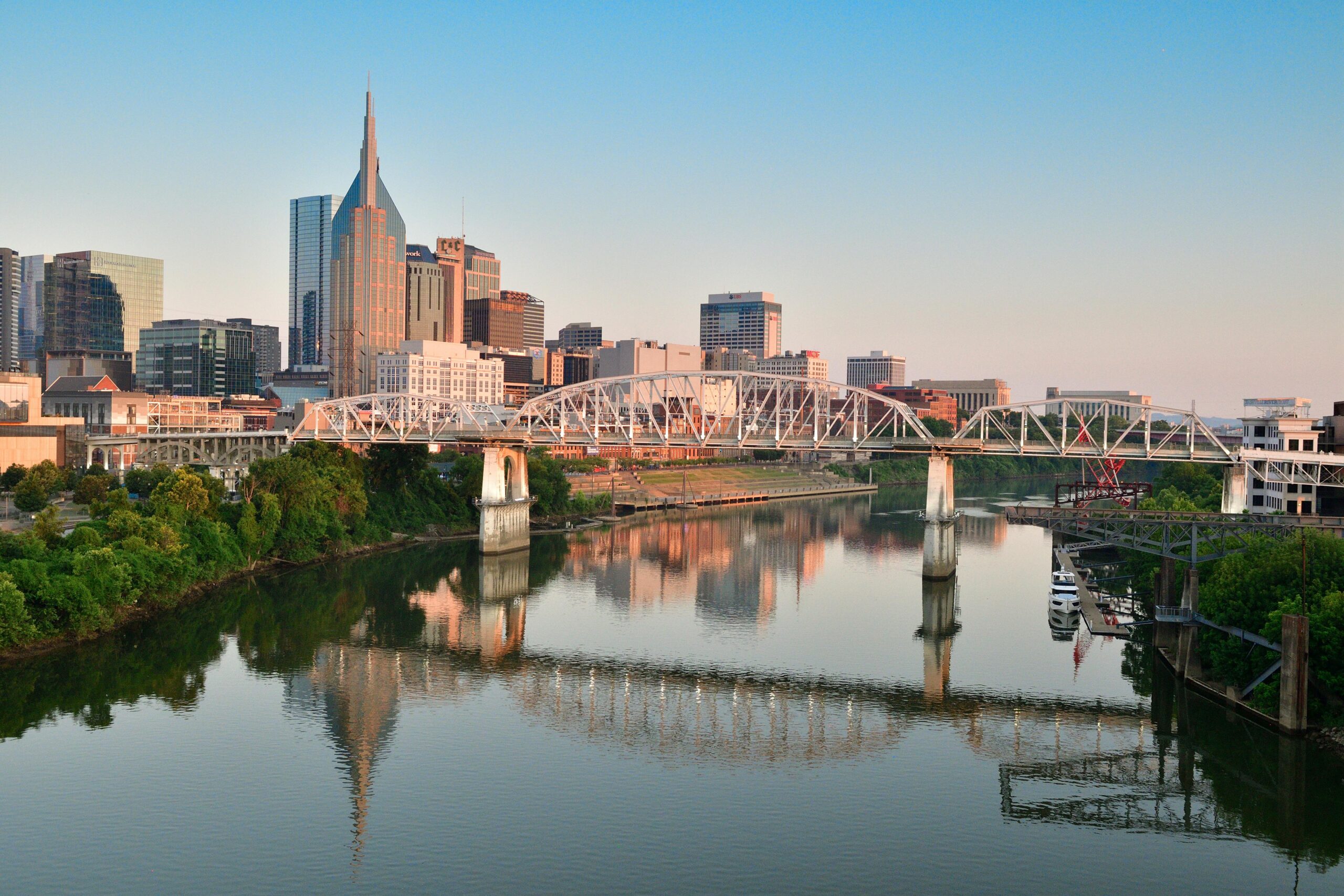 The Nashville skyline in Tennessee.