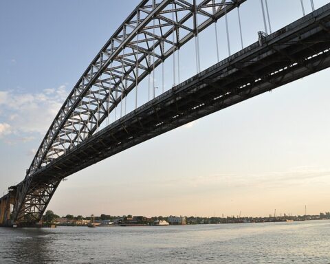 The Newark Bay Bridge in Newark, New Jersey, which is set for replacement in 2026.