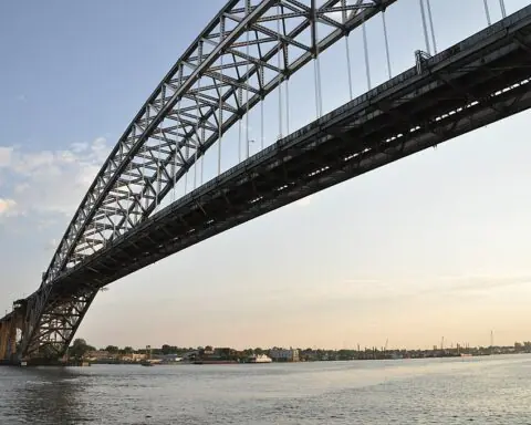 The Newark Bay Bridge in Newark, New Jersey, which is set for replacement in 2026.
