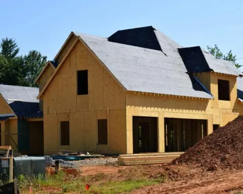 A house under construction.