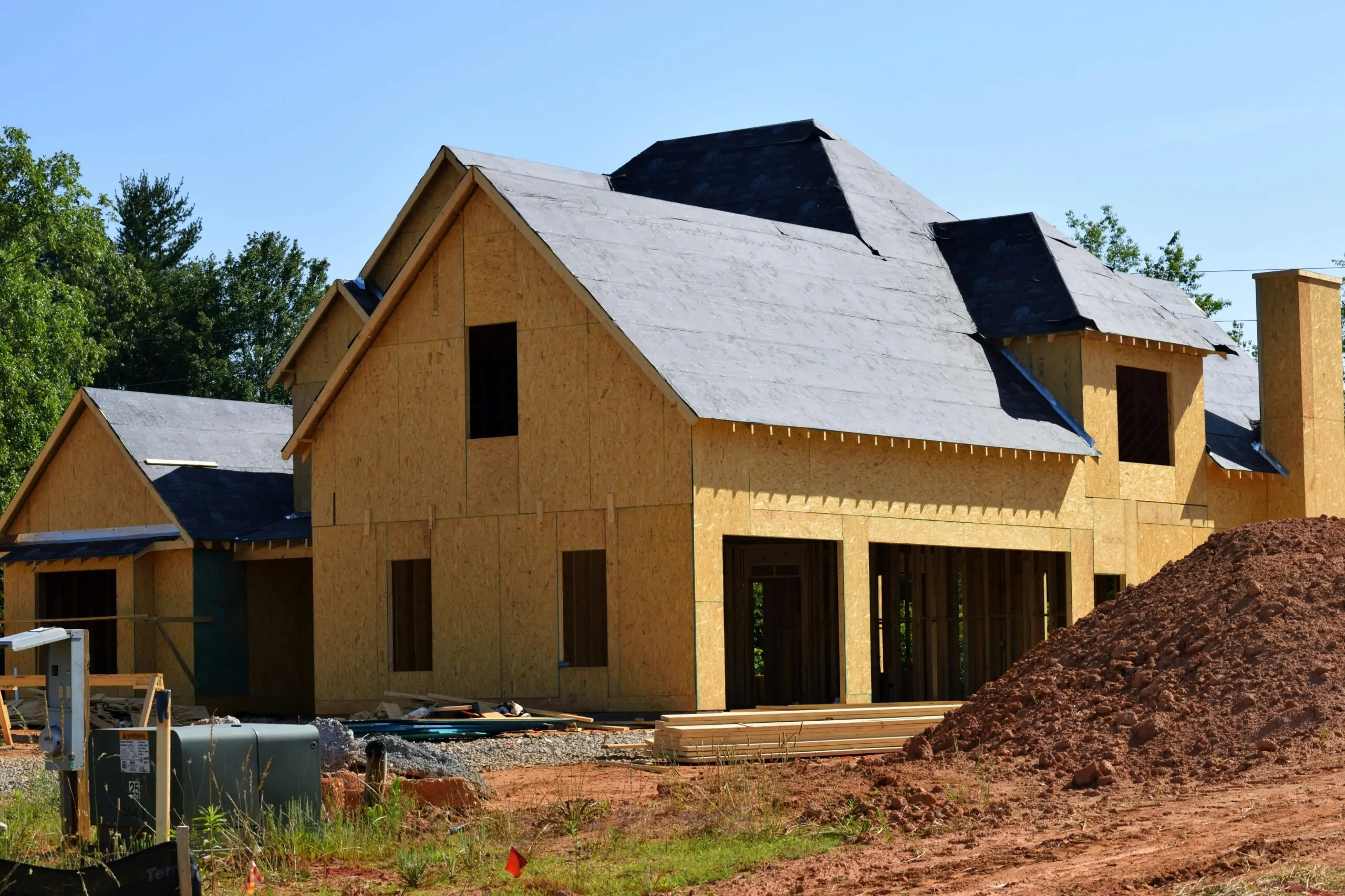 A house under construction.