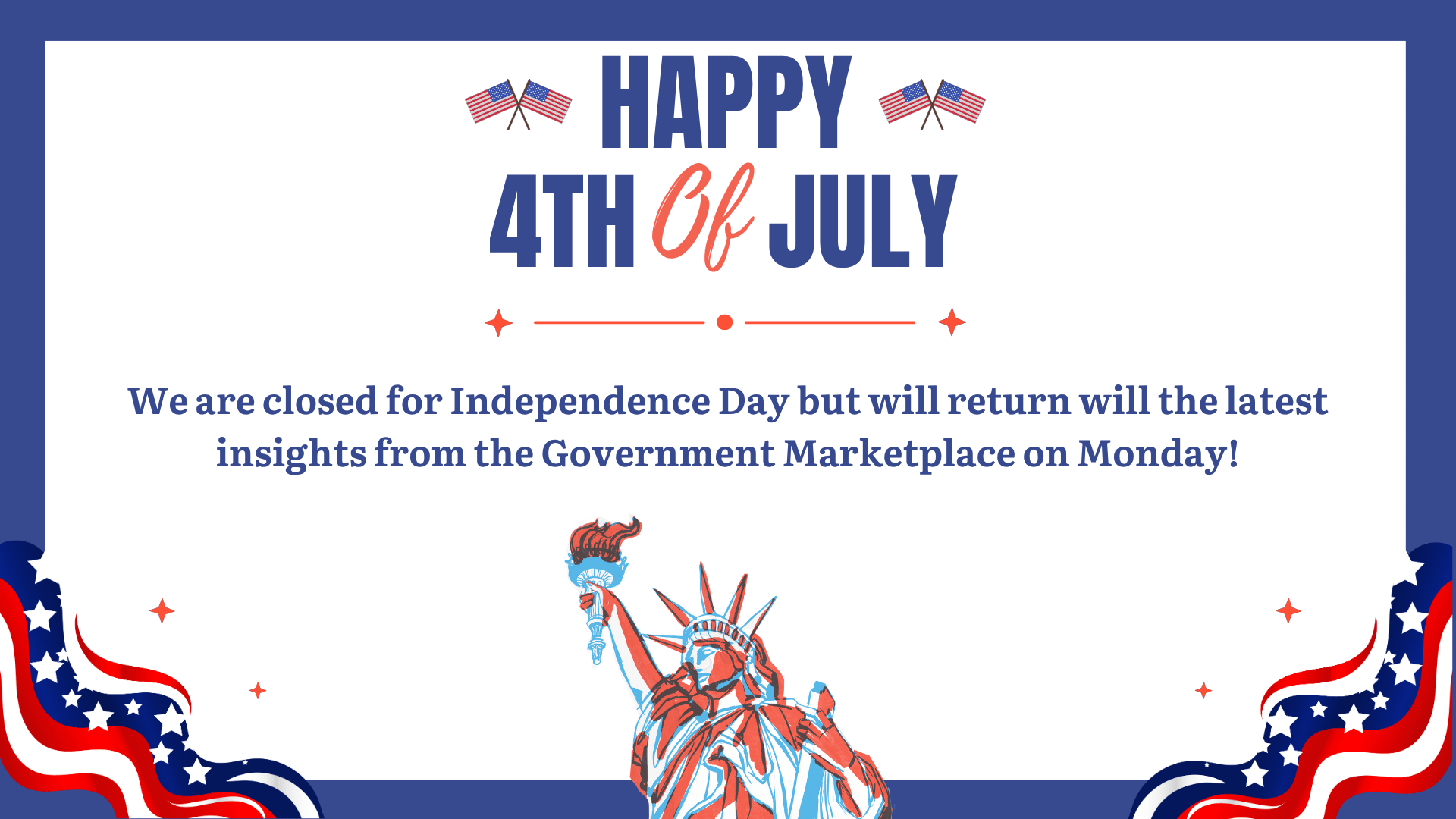 The SPI offices will be closed on Friday, July 4 in observance of Independence Day. Please join us back here tomorrow for the latest news from the public sector marketplace!