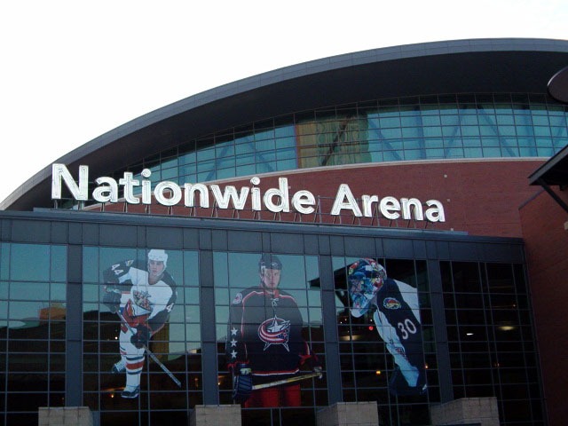The entrance of Nationwide Arena in Columbus, Ohio.