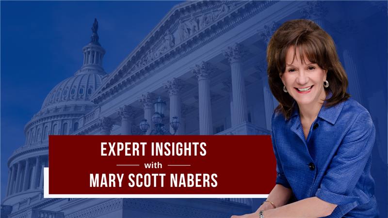 Mary Scott Nabers before a government building in this week's insight about the Big Beautiful Bill, which is now in Congress.