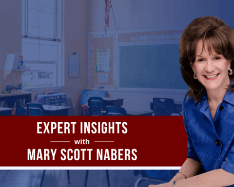 Mary Scott Nabers before a classroom for her weekly insight.