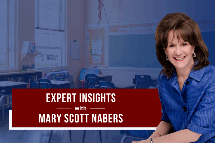 Mary Scott Nabers before a classroom for her weekly insight.