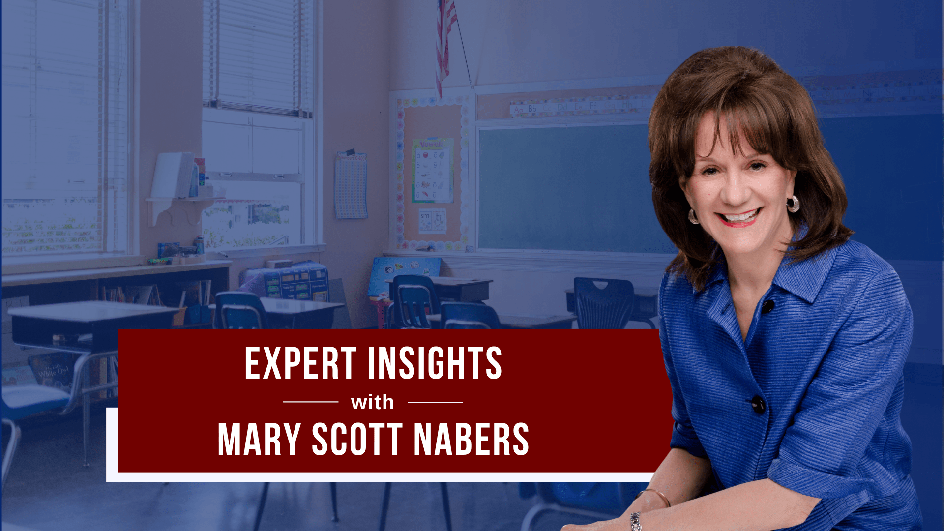 Mary Scott Nabers before a classroom for her weekly insight.