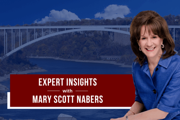 Mary Scott Nabers before a bridge for her weekly column.