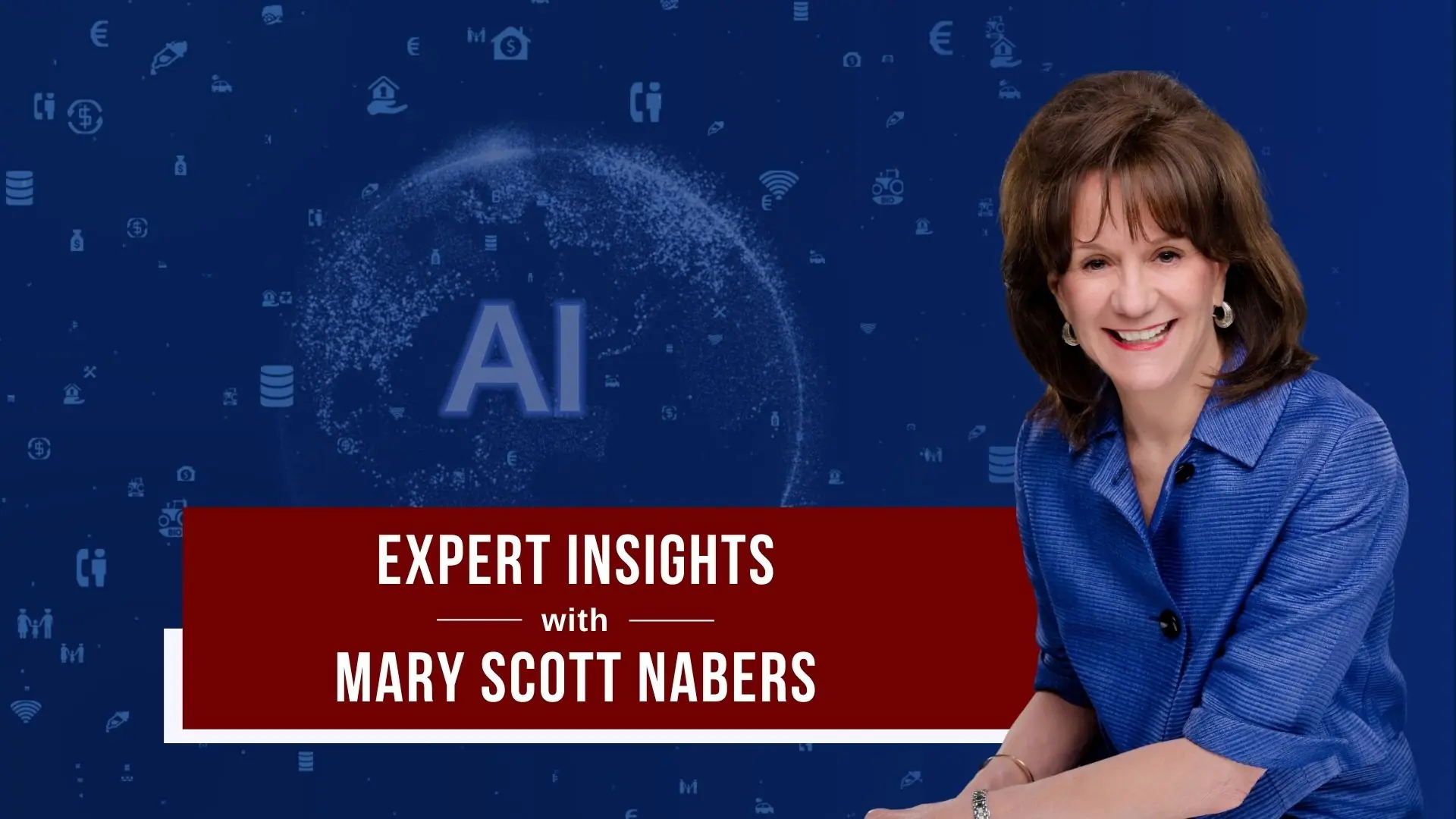 Mary Scott Nabers before an image depicting artificial intelligence for her weekly column.