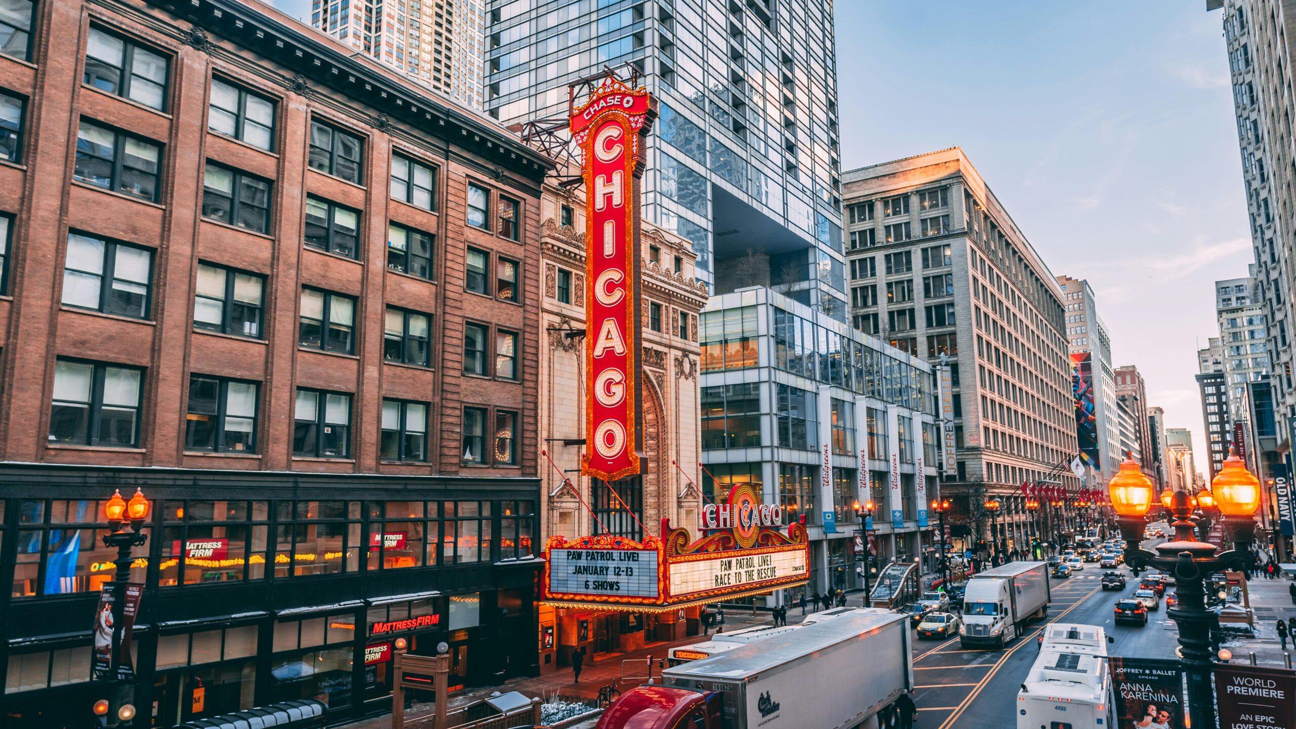 A Chicago sign in downtown Chicago.