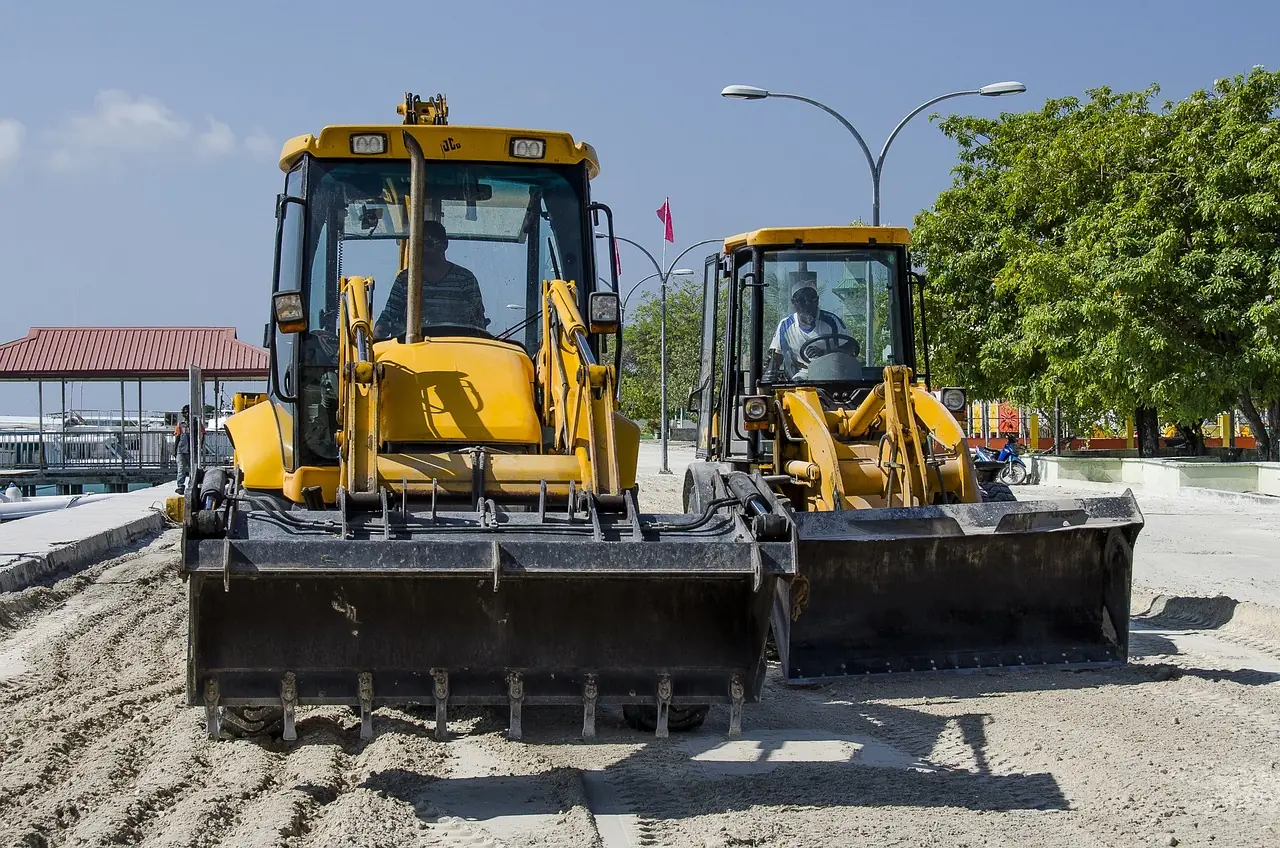 Two construction vehicles.