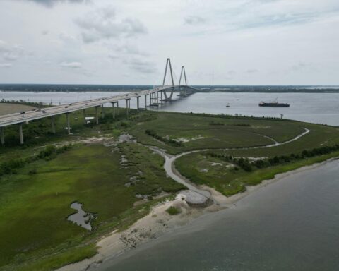 A bridge in South Carolina spans a river.
