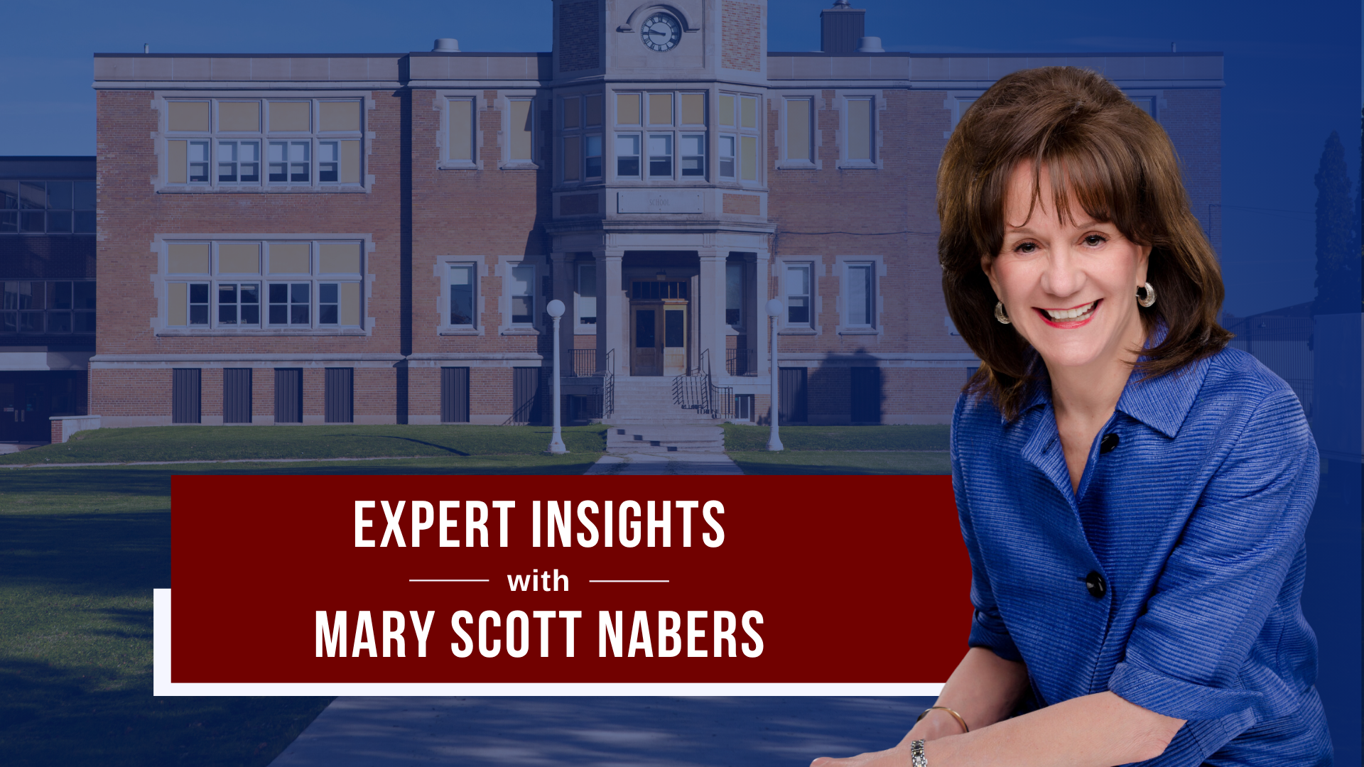 Mary Scott Nabers before a school facility for her weekly column.