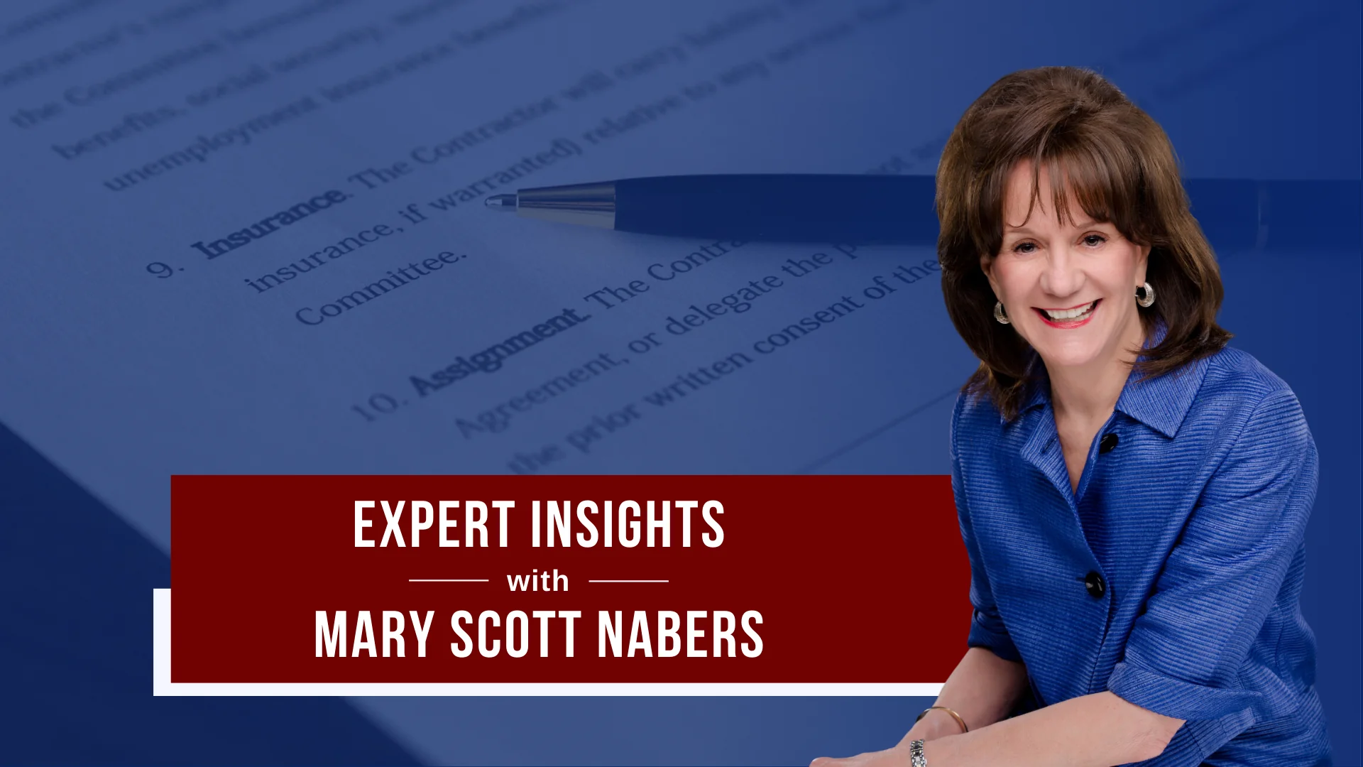 Mary Scott Nabers before an unfiled contract for her weekly column.