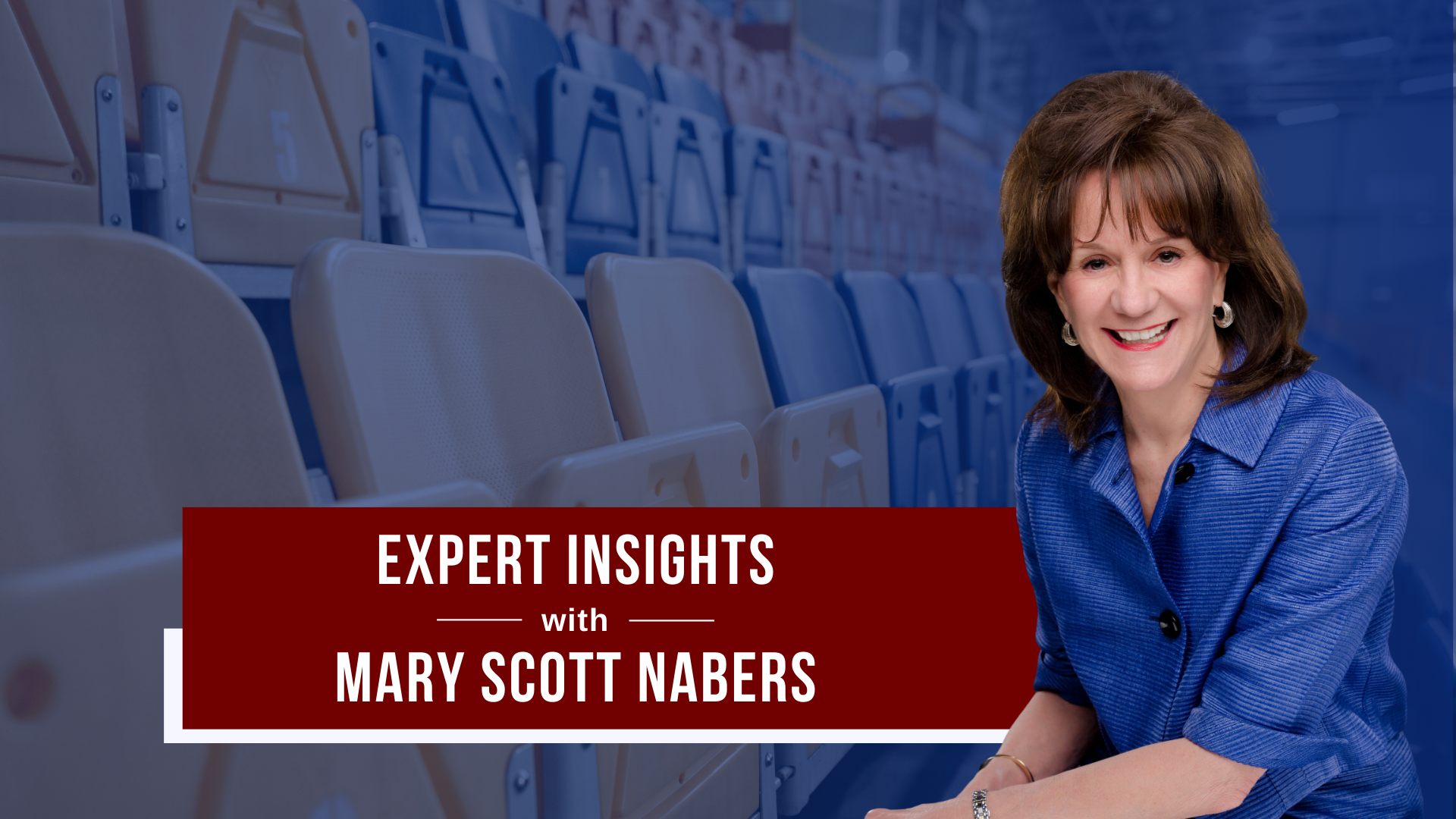 Mary Scott Nabers before convention center seats for her weekly column.