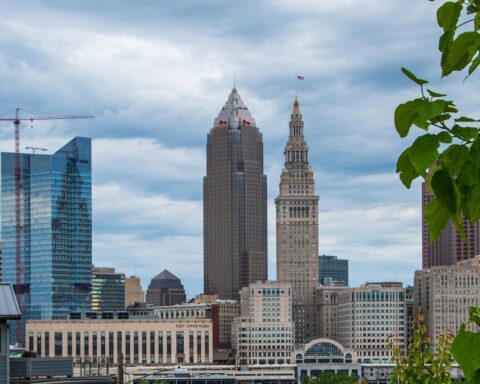 Cleveland's skyline from a distance.