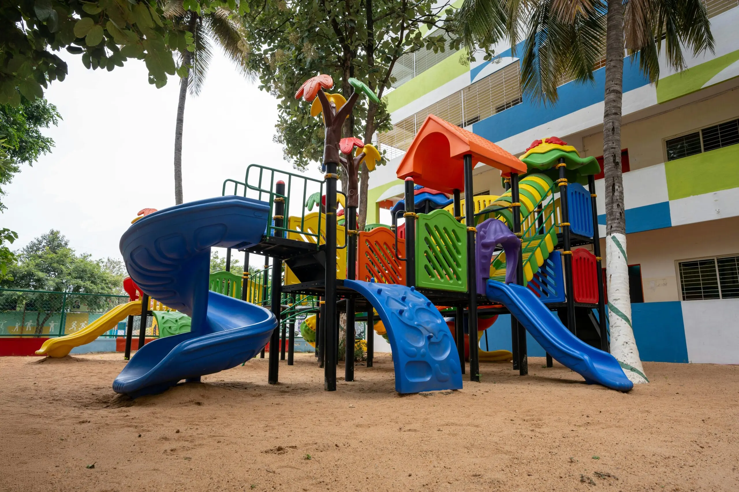A playground on a school site.