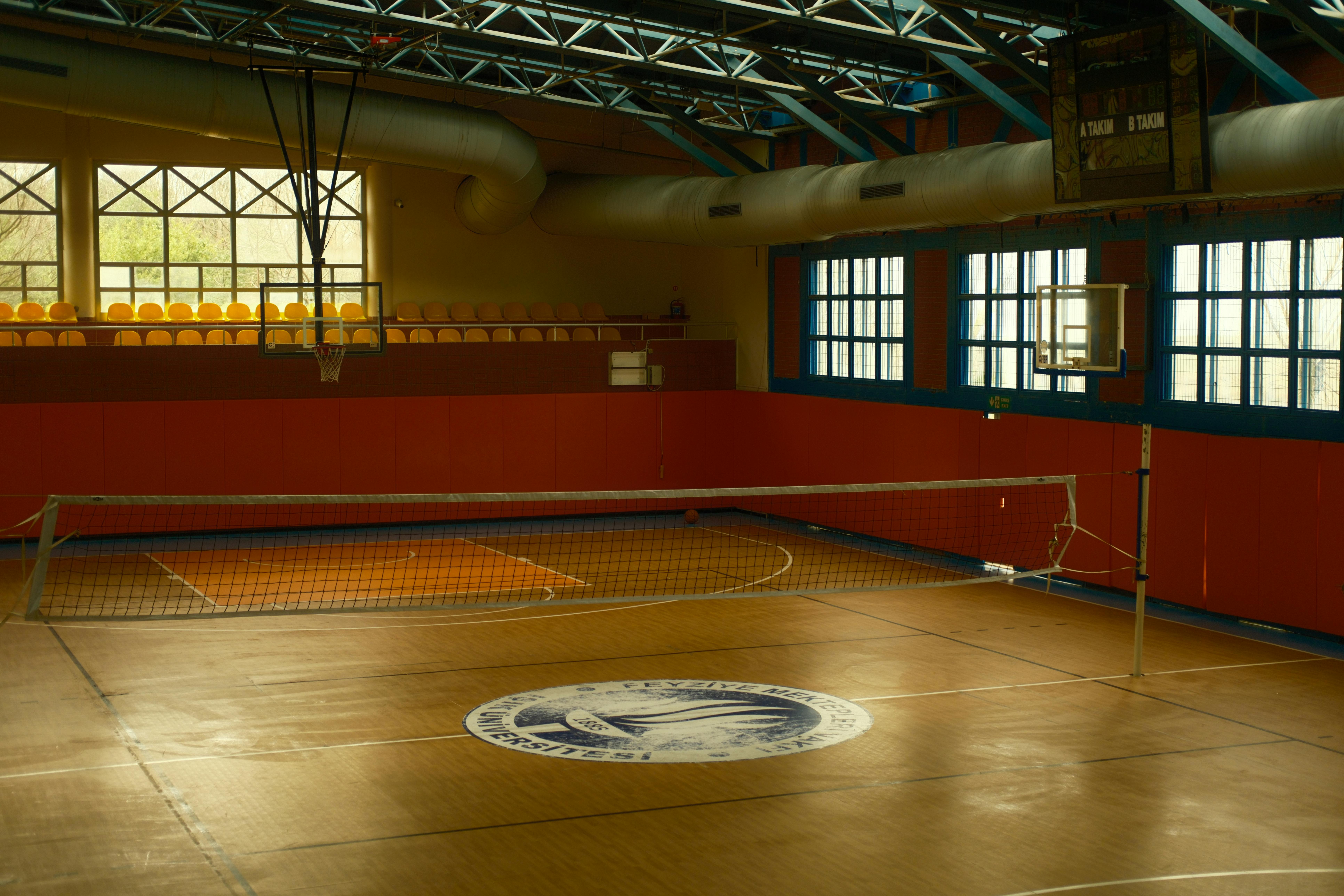 An empty gymnasium in a school.