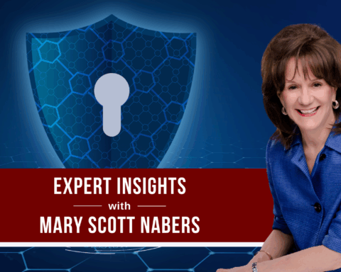 Mary Scott nabers before a digitized lock for her weekly column.
