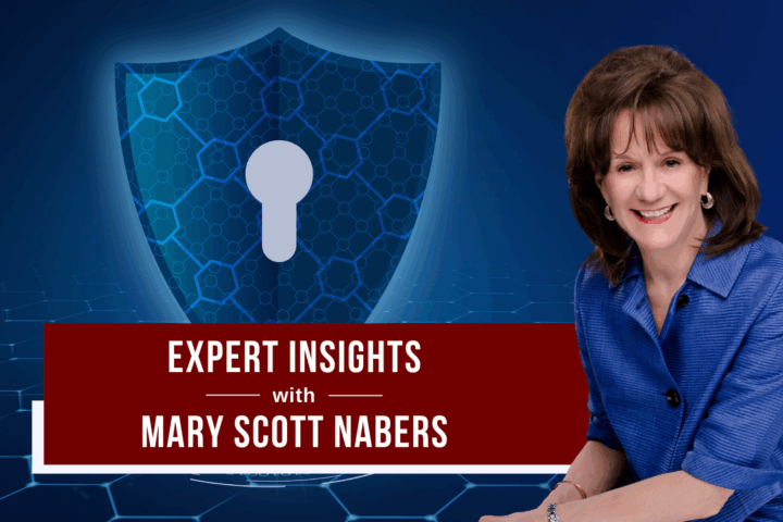 Mary Scott nabers before a digitized lock for her weekly column.