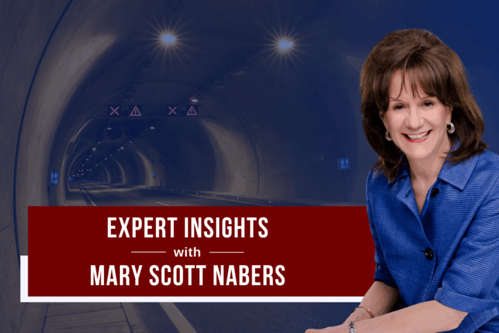 Mary Scott Nabers before a tunnel for her weekly column.