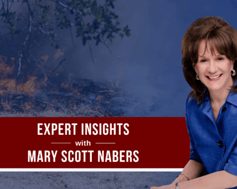 Mary Scott Nabers before a wildfire and disaster response personnel for her weekly column.