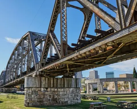 A bridge in Shreveport, Louisiana.