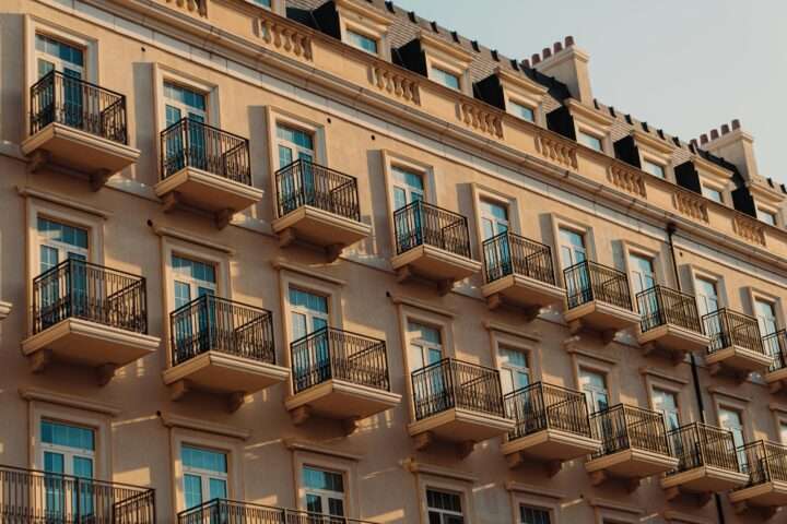 An apartment complex with affordable housing options for residents.