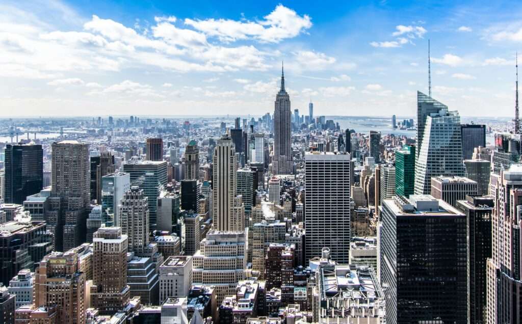 A view of the New York City skyline.