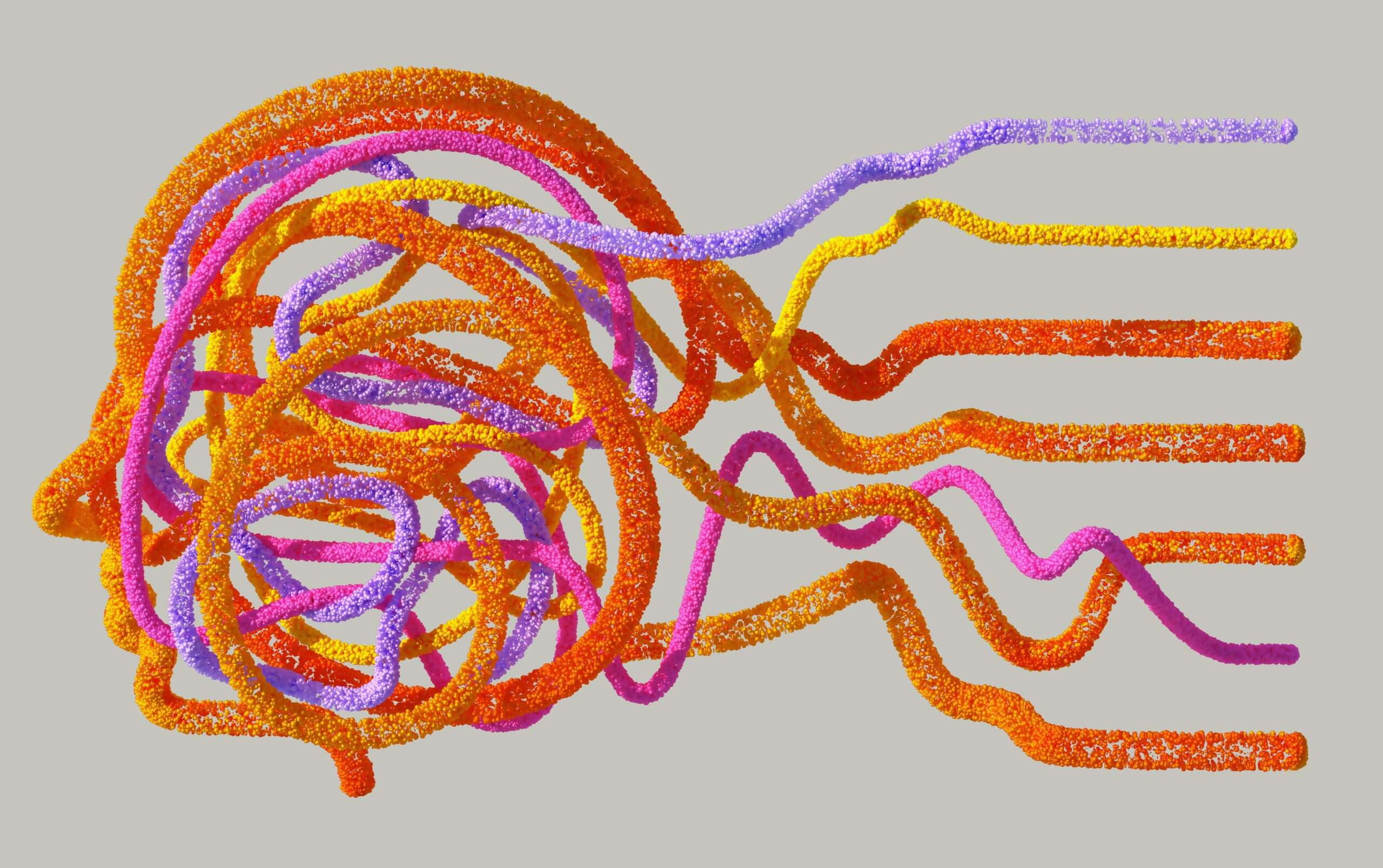 An image depicting AI and human biology intertwining.