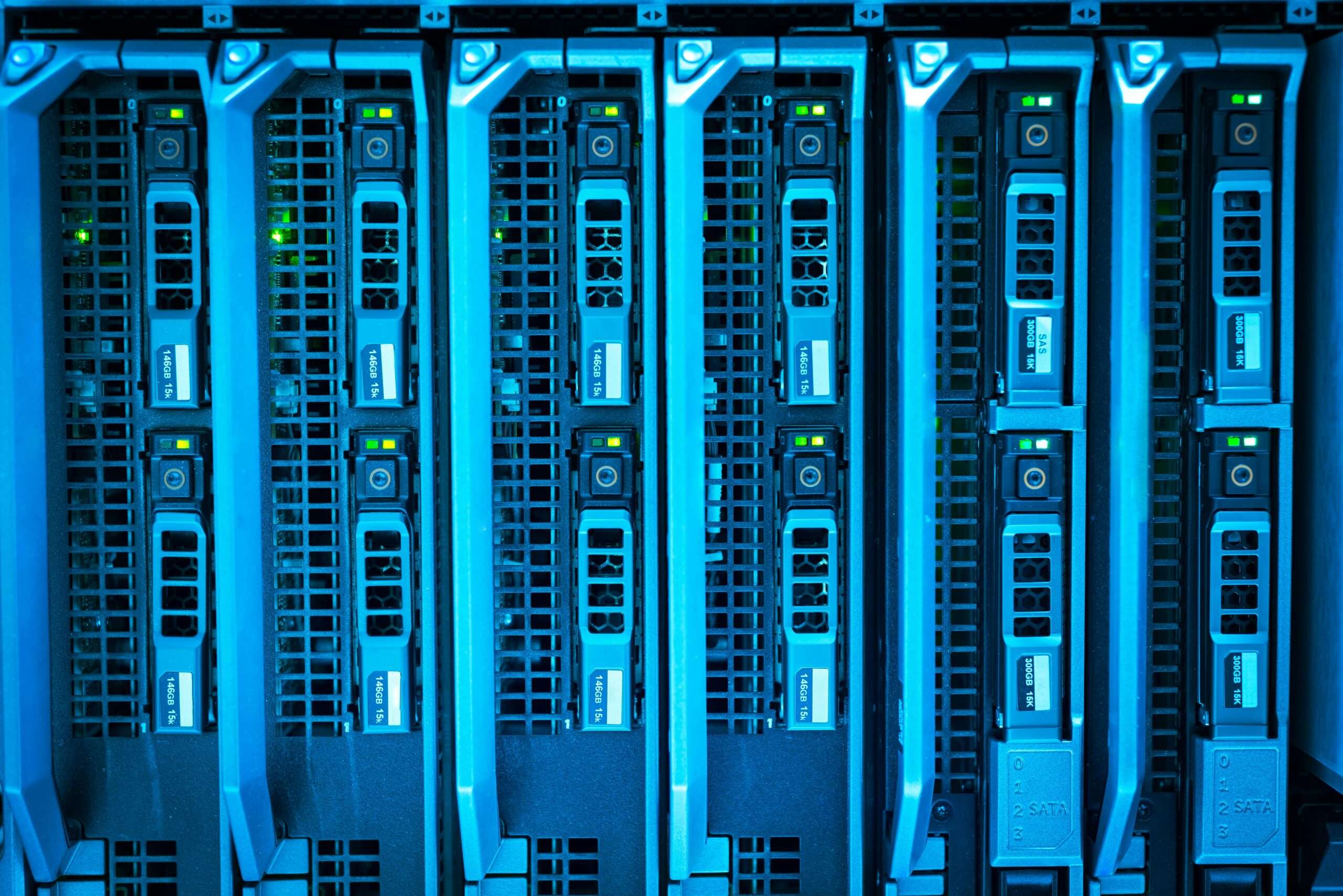 Drives connected into a database.