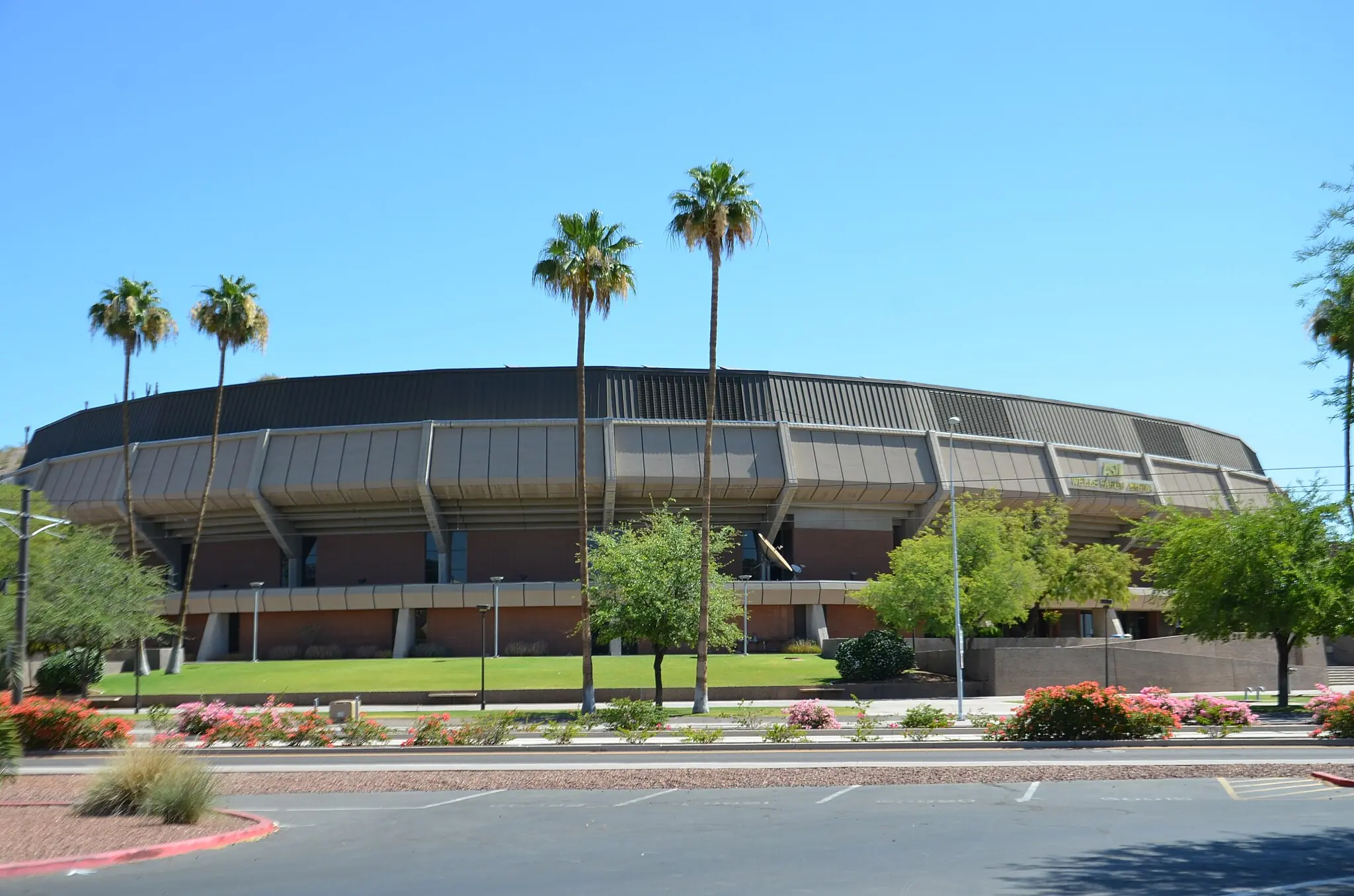 Desert Financial Arena in Tempe, Arizona, from the front of the stadium.