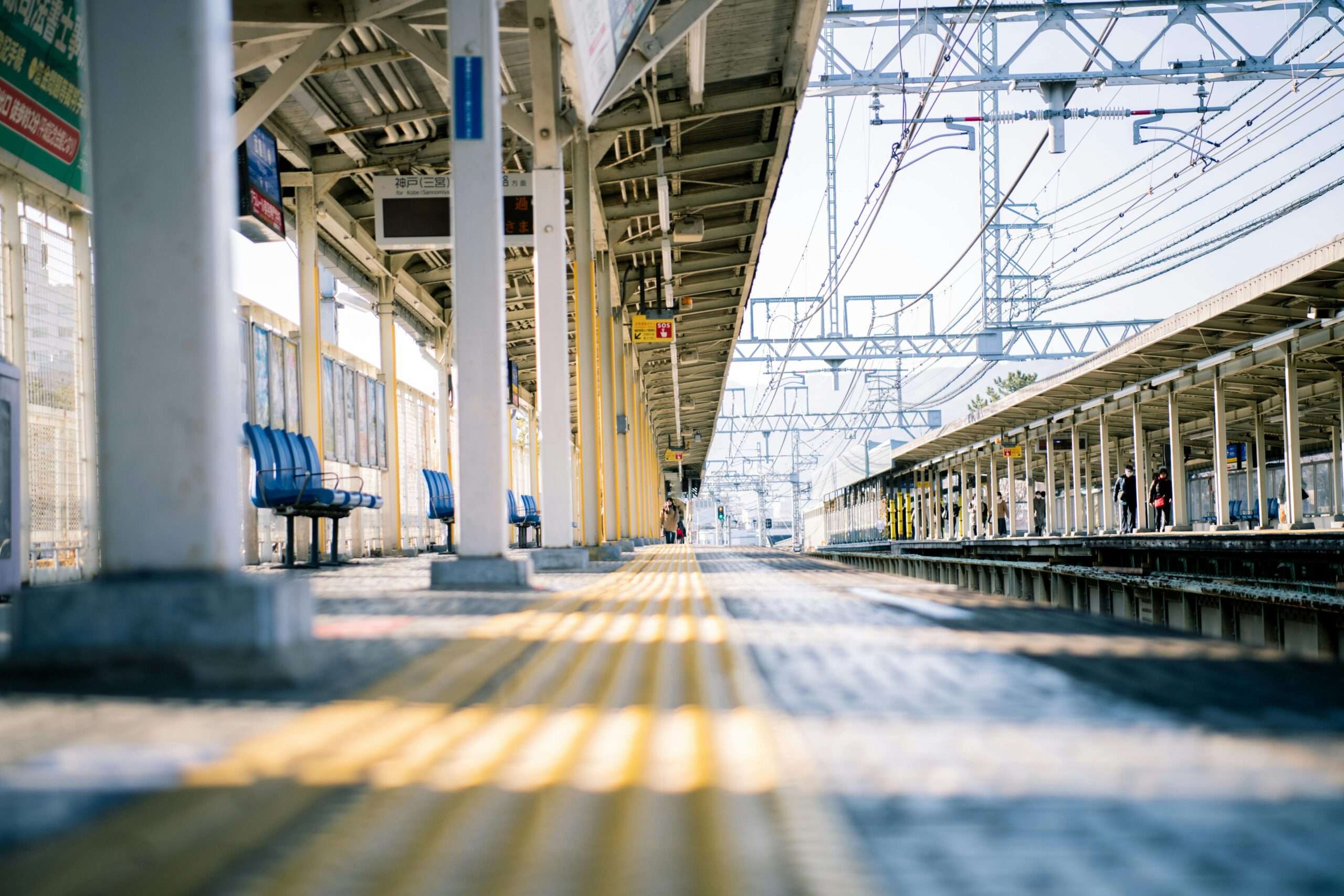 A train station from the ground.