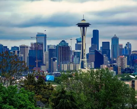 The Seattle space needle and skyline as seen from Kerry Park, Seattle, Washington