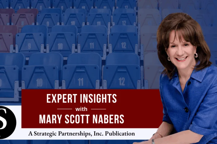 Mary Scott Nabers before arena bleachers for her weekly column. This week, about sports infrastructure.