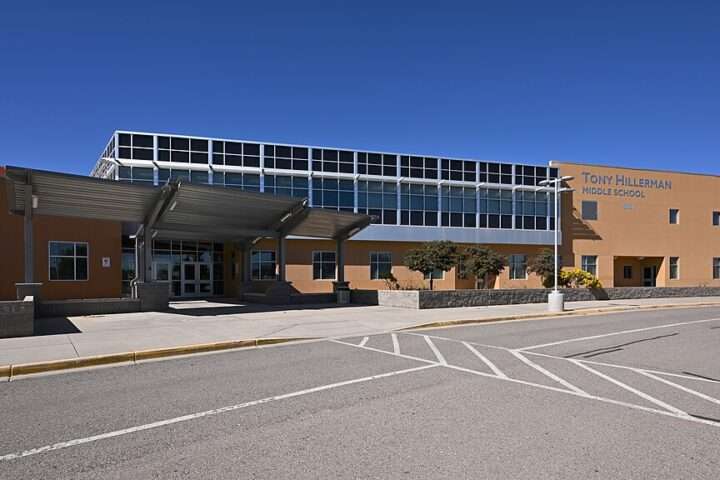 The front of the Tony Hillerman Middle School in Albuquerque.