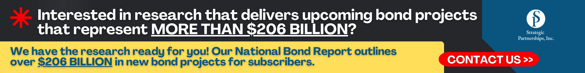 An advertisement for SPI's National Bond Report.