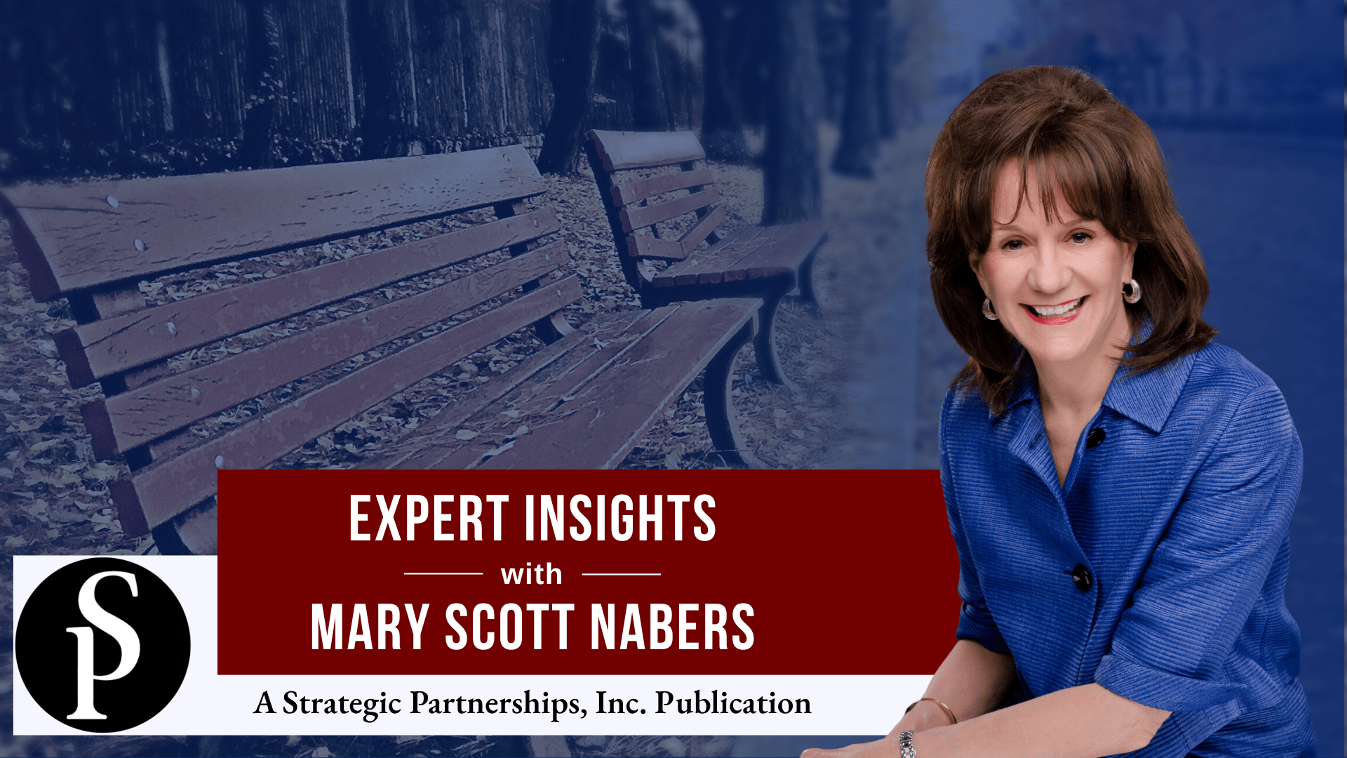 Mary Scott Nabers before park benches for her weekly column.